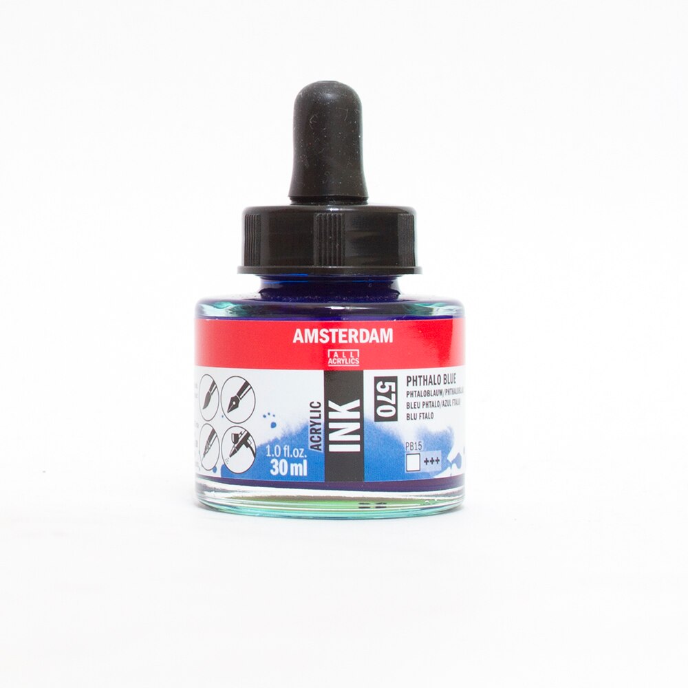 Amsterdam, Ink, Acrylic, Art & School, Acrylic, 30ml, 266260, Phthalo Blue